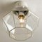 White Chrome and Clear Glass Flush Mount by Limburg, 1970 13