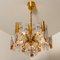 Large Glass and Brass Chandelier by Orrefors, 1960s 17