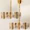 Large Glass and Brass Chandelier by Orrefors, 1960s 2