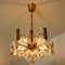 Large Glass and Brass Chandelier by Orrefors, 1960s 13