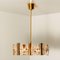 Large Glass and Brass Chandelier by Orrefors, 1960s 7