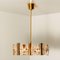 Large Glass and Brass Chandelier by Orrefors, 1960s, Image 7