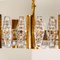 Large Glass and Brass Chandelier by Orrefors, 1960s 5