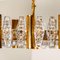 Large Glass and Brass Chandelier by Orrefors, 1960s, Image 5