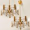 Large Glass and Brass Chandelier by Orrefors, 1960s 3
