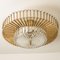 Large Brass and Crystal Flush Mount by Ernst Palme, Germany, 1970s 3