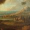 Artista scolastico francese, paesaggio con figure ed edifici, fine XVIII secolo, olio su tela, con cornice, Immagine 5