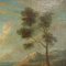 Artista scolastico francese, paesaggio con figure ed edifici, fine XVIII secolo, olio su tela, con cornice, Immagine 6