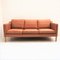 Vintage Scandinavian Havana Leather Sofa from DLG Borge Mogensen 4