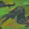 R. Dagstrom, Schwedisches Gemälde von Dancing Women in Green Field, Öl auf Leinwand, Gerahmt 15