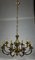 Lampadario in ottone a 12 luci, Italia, anni '60, Immagine 1