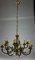 Lámpara de araña de latón con 12 luces, años 60, Imagen 8