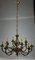 Lampadario in ottone a 12 luci, Italia, anni '60, Immagine 4