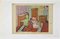 Maurice George Poncelet, Interior Scene, Original Drawing, Mid 20th-Century 1