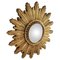 Mid-Century Golden Sunburst Mirror, 1960s, Image 1