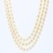 French Triple Strand Cultured Pearl Necklace, 1960s 11