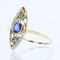 Art Nouveau Sapphire Enamel 18 Karat Yellow Gold Ring, 1900s 8