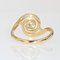 20th Century French Diamond 18 Karat Yellow Gold Swirl Ring 9