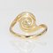20th Century French Diamond 18 Karat Yellow Gold Swirl Ring, Image 9