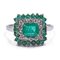 Vintage White Gold Ring with Emeralds and Diamonds, 1960s, Image 1