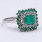 Vintage White Gold Ring with Emeralds and Diamonds, 1960s 2