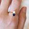 Vintage in 18k Gold Sapphire and Diamond Ring, 1950s 8