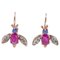 Rose Gold and Silver Fly Shape Earrings, Set of 2 1