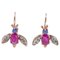 Rose Gold and Silver Fly Shape Earrings, Set of 2, Image 1