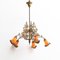 Vintage French Brass and Glass Ceiling Lamp, 1930s 4