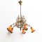 Vintage French Brass and Glass Ceiling Lamp, 1930s, Image 4