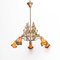 Vintage French Brass and Glass Ceiling Lamp, 1930s 3