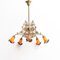 Vintage French Brass and Glass Ceiling Lamp, 1930s 2