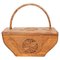 Rustic Primitive Wood Hand Carved Basket, 1950s 1