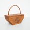 Rustic Primitive Wood Hand Carved Basket, 1950s, Image 7