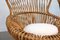 Rattan Margherita Chair with Bouclé Cushion Attributed to Franco Albini 3