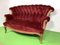 Vintage Baroque Style Sofa with Red Velvet Cover 2