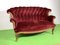 Vintage Barock Sofa mit rotem Samtbezug 3