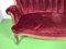 Vintage Barock Sofa mit rotem Samtbezug 7