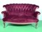 Vintage Baroque Style Sofa with Red Velvet Cover 1