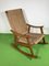 Vintage Rocking Chair with Cord Wickerwork, 1960 2