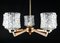 Scandinavian Teak and Glass Ceiling Lamp with 5 Arms, 1960s. 3