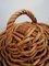 Großer italienischer handgewebter Weidenkorb mit Deckel, 1950er 3