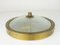 Mid-Century Modern Italian Brass and Optical Convex Glass Flushmount or Wall Lamp, Image 4