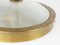 Italienische Mid-Century Modern Flushmount oder Wandlampe aus Messing und Optischem Konvexglas 8