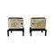 Italian Art Deco Nightstands in Black Lacquer and Gold, 1930s, Set of 2 1