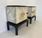 Italian Art Deco Nightstands in Black Lacquer and Gold, 1930s, Set of 2 7
