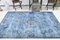 Turkısh Vintage Faded Blue Wool Area Rug 3