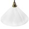 French White Opaline Milk Glass Brass Pendant Lights 3