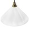 French White Opaline Milk Glass Brass Pendant Lights, Image 3