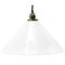 French White Opaline Milk Glass Brass Pendant Lights 1